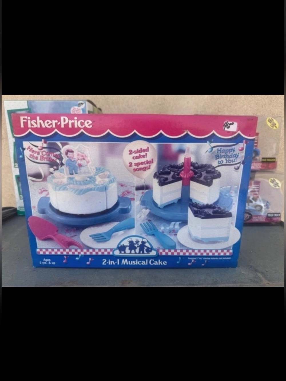 1998 Vintage Brand New In Box Fisher Price 2 In 1 Musical Cake Set